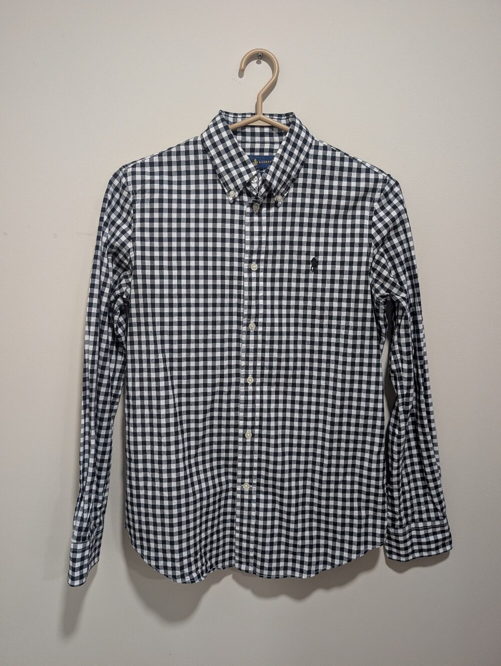 Ralph Lauren Slim Fit Button Up Shirt Size Medium - Black And White